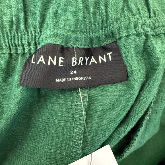 NWT Lane Bryant Green Linen Blend Cargo Pants | Wide Leg Utility Work Casual 24W - Picture 4 of 9